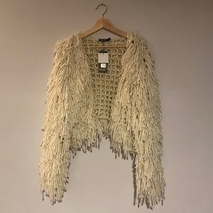 Off white fuzzy jacket. Statement peice